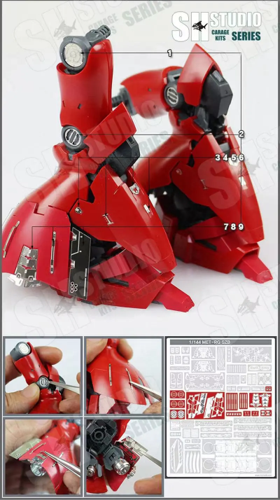 SH Studio Metal Etching Detail-up Parts For 1/144 RG MSN-04 Sazabi