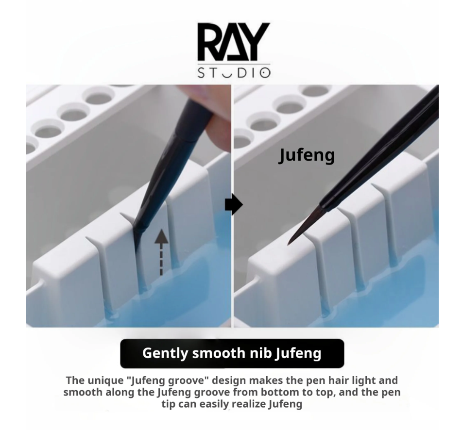 Ray Studio Brush Cleaning Pot Holder & Absorbent Pad