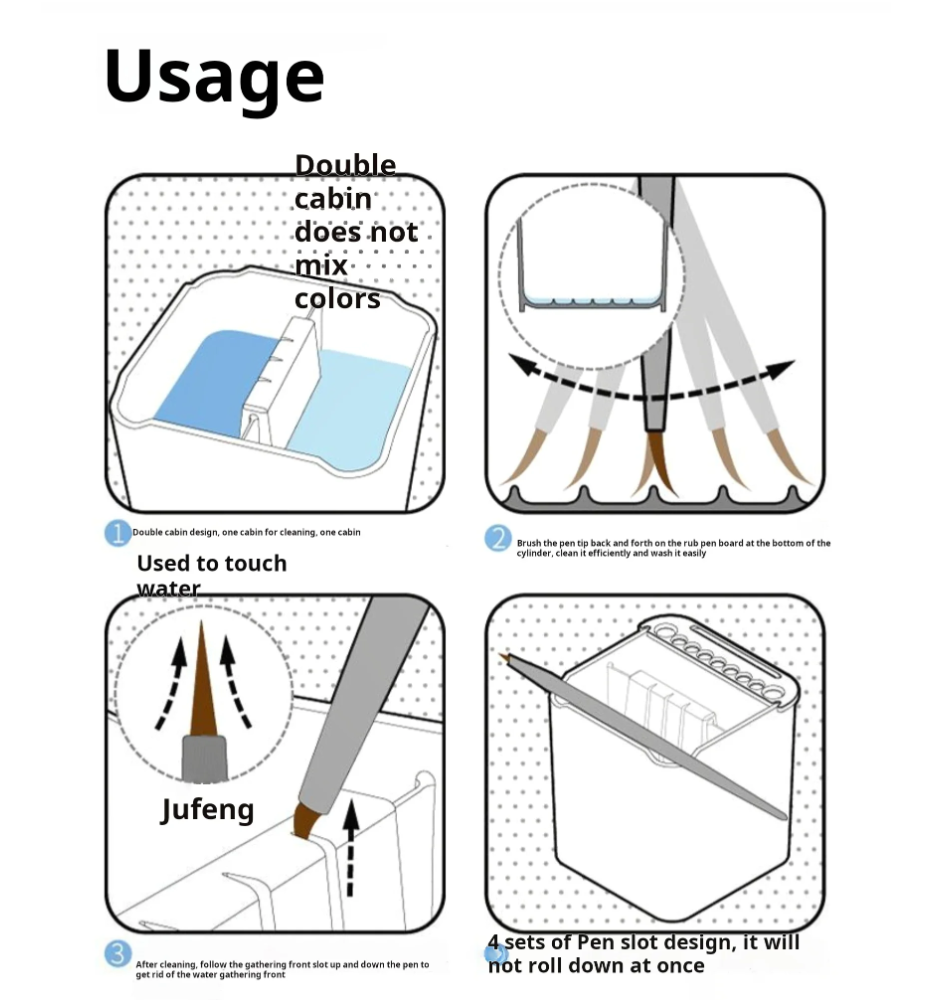 Ray Studio Brush Cleaning Pot Holder & Absorbent Pad