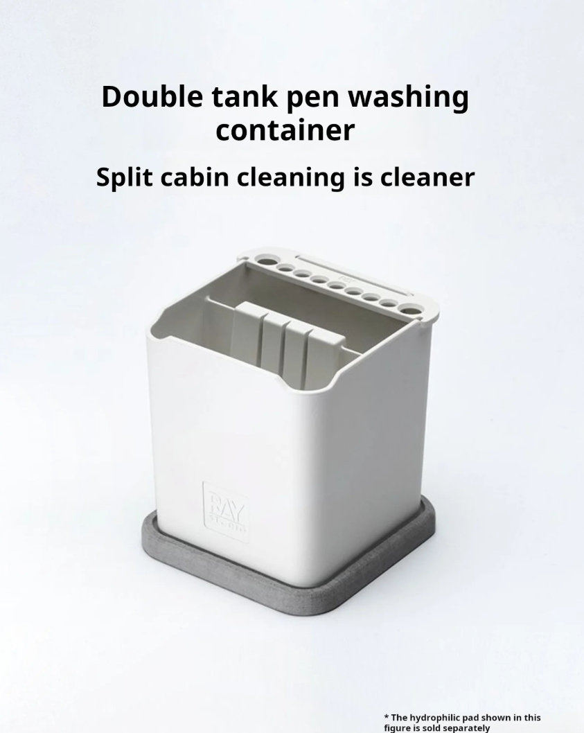 Ray Studio Brush Cleaning Pot Holder & Absorbent Pad