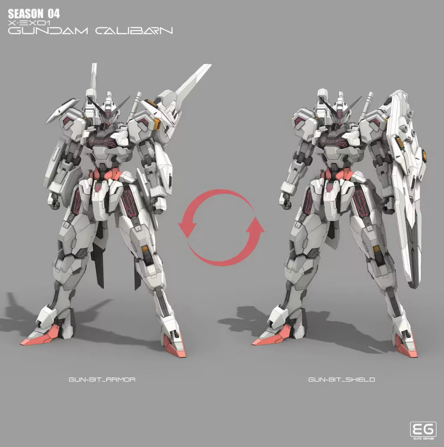 Rocky Q Mecha X-EX01 Gundam Calibarn (STL FIle)