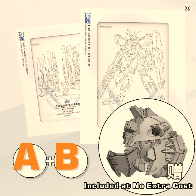 TAS 1/100 PreCut Masking Farmer Worker 1/100 Nu Gundam [Fortune Meow Ver.]
