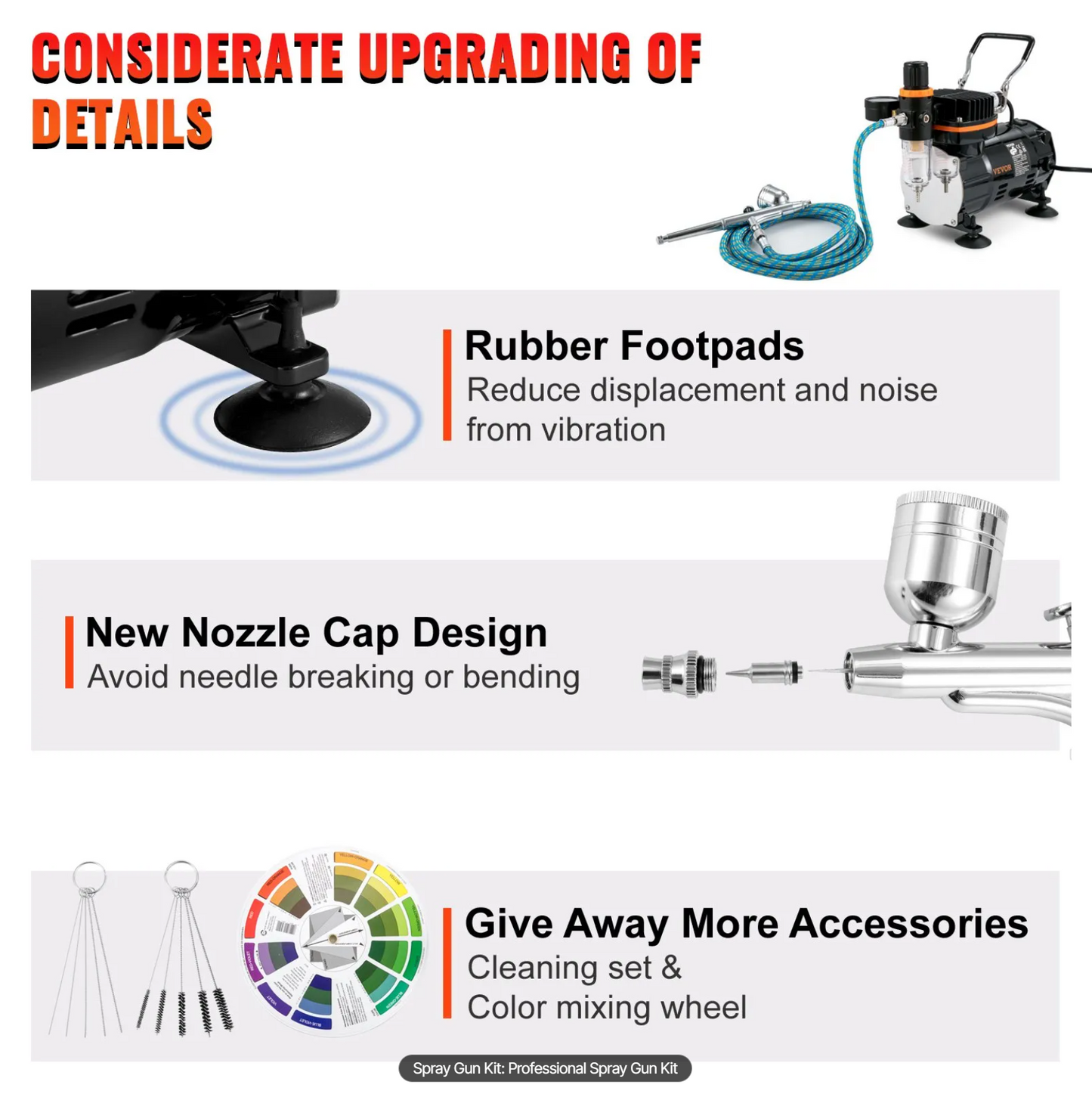 VEVOR Air Compressor and Airbrush Kit [120W]