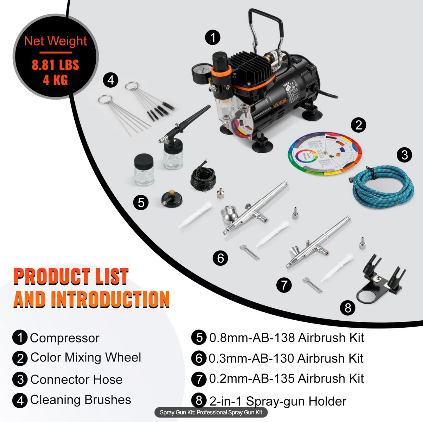 VEVOR Air Compressor and Airbrush Kit [120W]