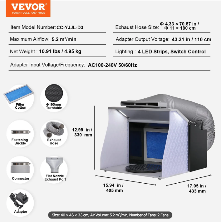 VEVOR Airbrush Spray Booth