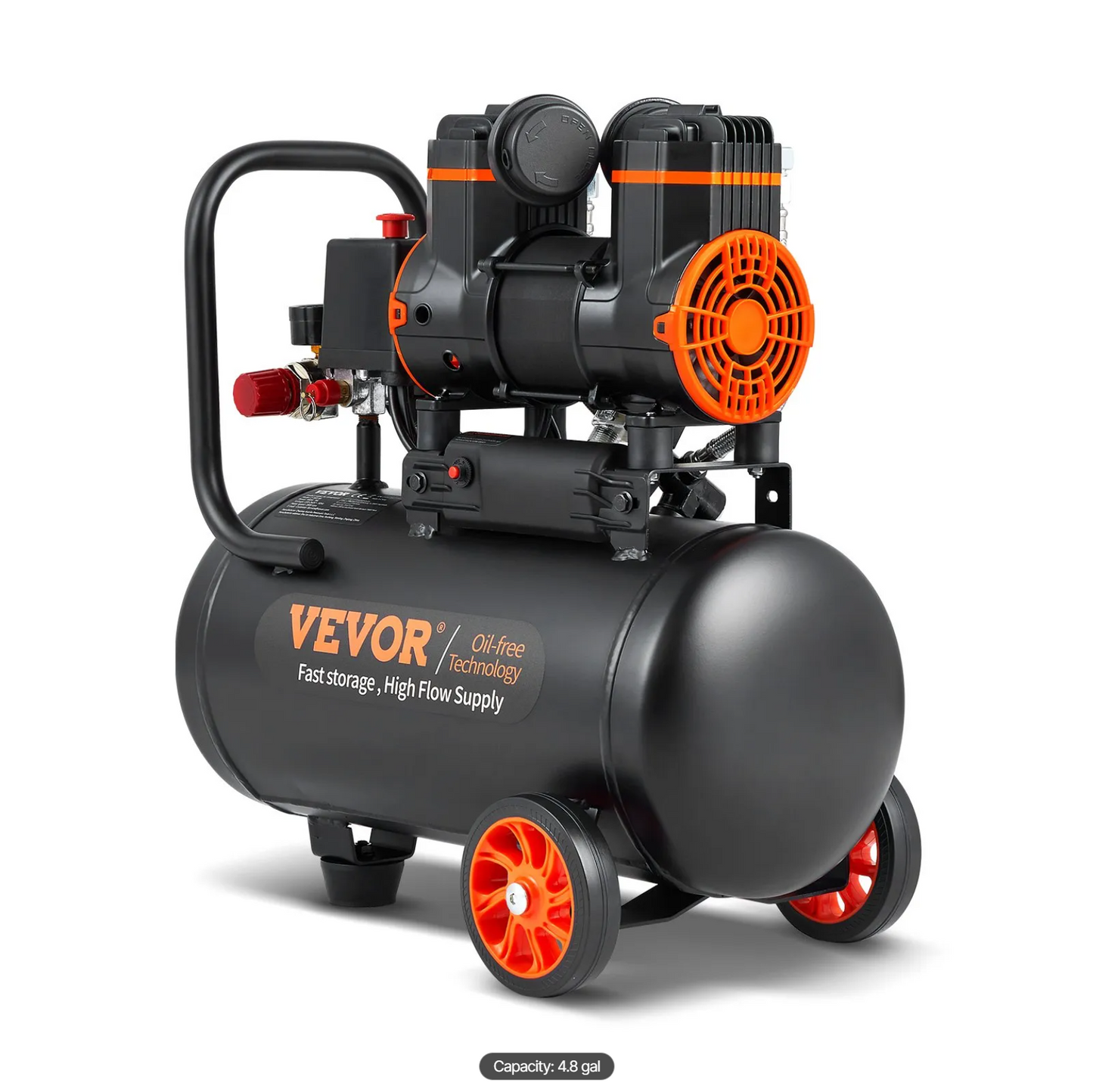 VEVOR Air Compressor Ultra Quiet Oil Free [18.2 L 900W 2.2]