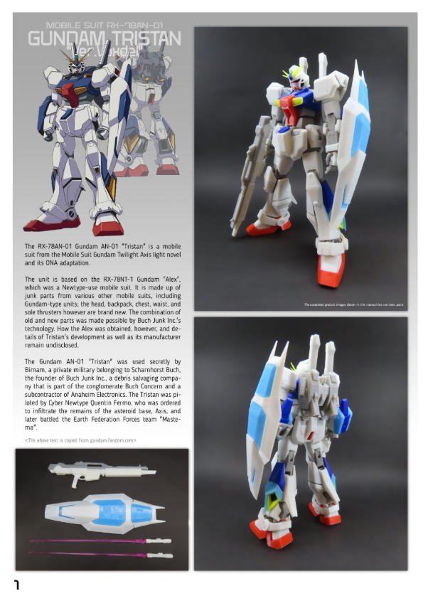 Voxdel Studio 1/100 RX-78AN-01 Gundam Tristan [STL File]