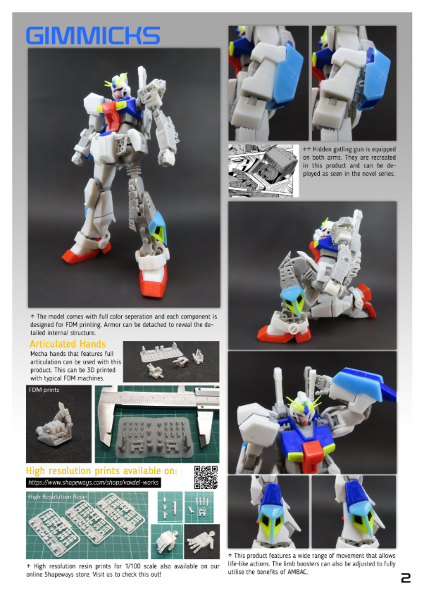 Voxdel Studio 1/100 RX-78AN-01 Gundam Tristan [STL File]