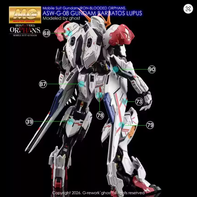 YAN Decal MG 1/100 Barbatos Lupus Rex Waterslide Decal
