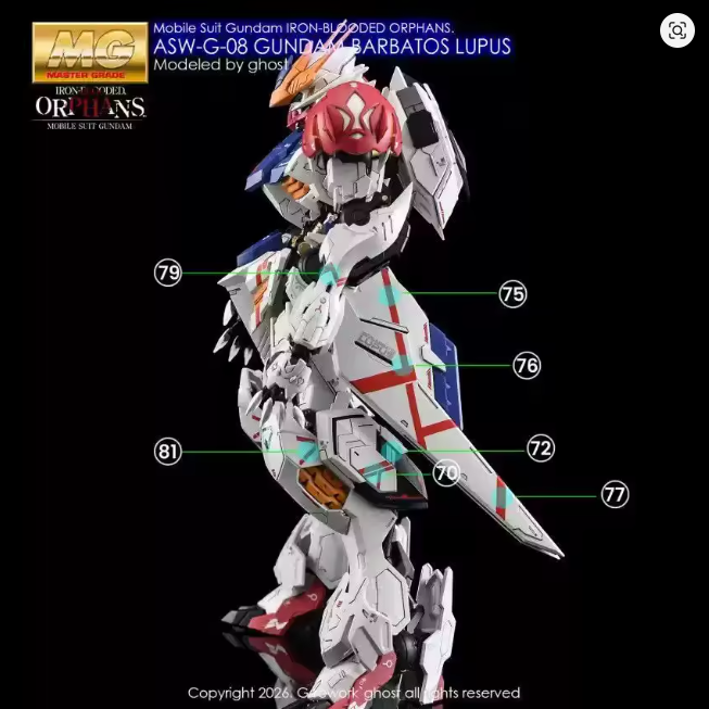 YAN Decal MG 1/100 Barbatos Lupus Rex Waterslide Decal