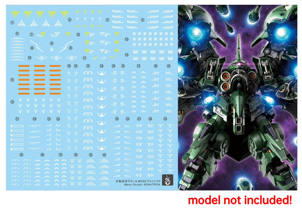 YAN Decal Bandai MGSD Kshatriya Fluorescent Decal