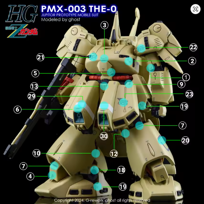 YAN Decal HG 1/144 PMX-003 The-O Waterslide Decal
